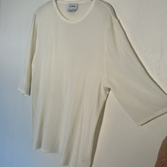 NWOT St. John Viscose Blend White Blouse - Picture 5 of 8